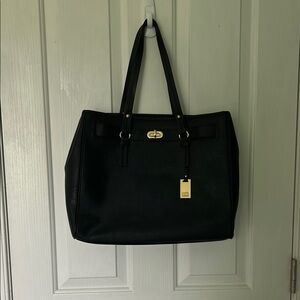 Tommy Hilfiger Elegant Black Tote Bag